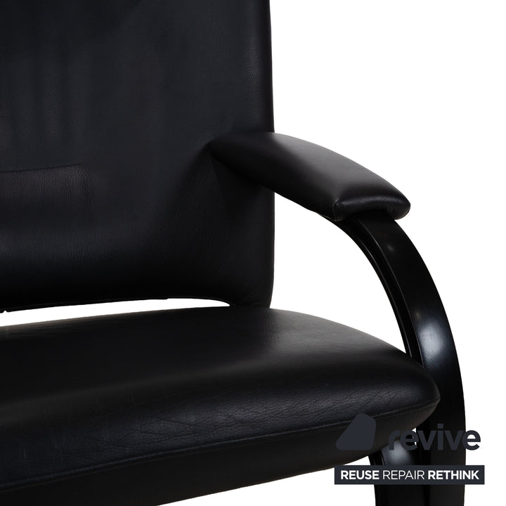 WK Wohnen Spot 698 Leder Sessel Schwarz manuelle Funktion