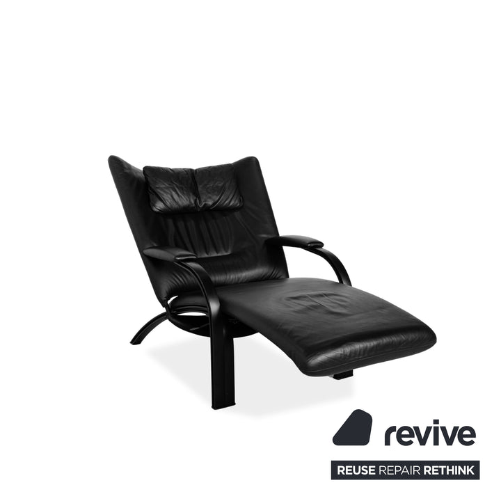 WK Wohnen Spot 698 Leather Armchair Black manual function