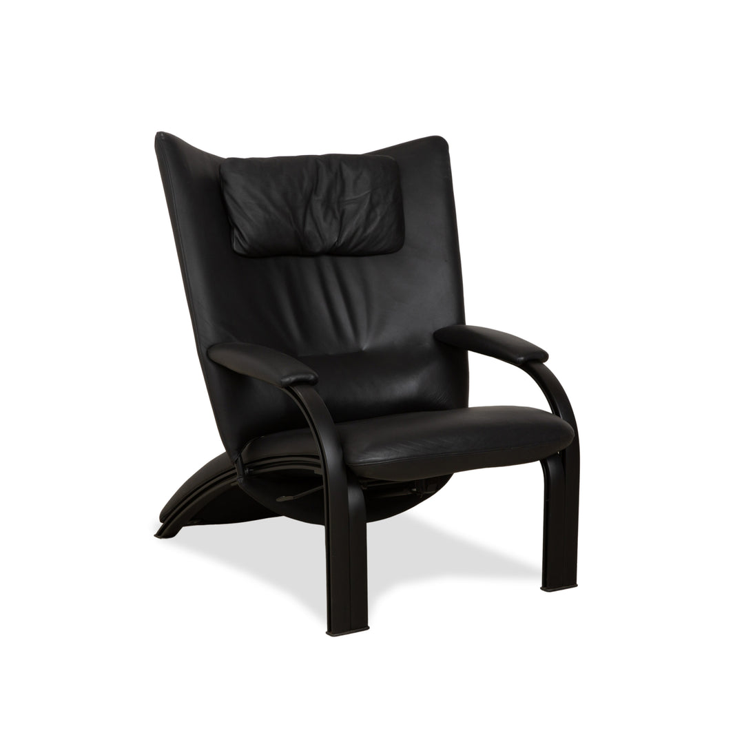 WK Wohnen Spot 698 Leder Sessel Schwarz manuelle Funktion