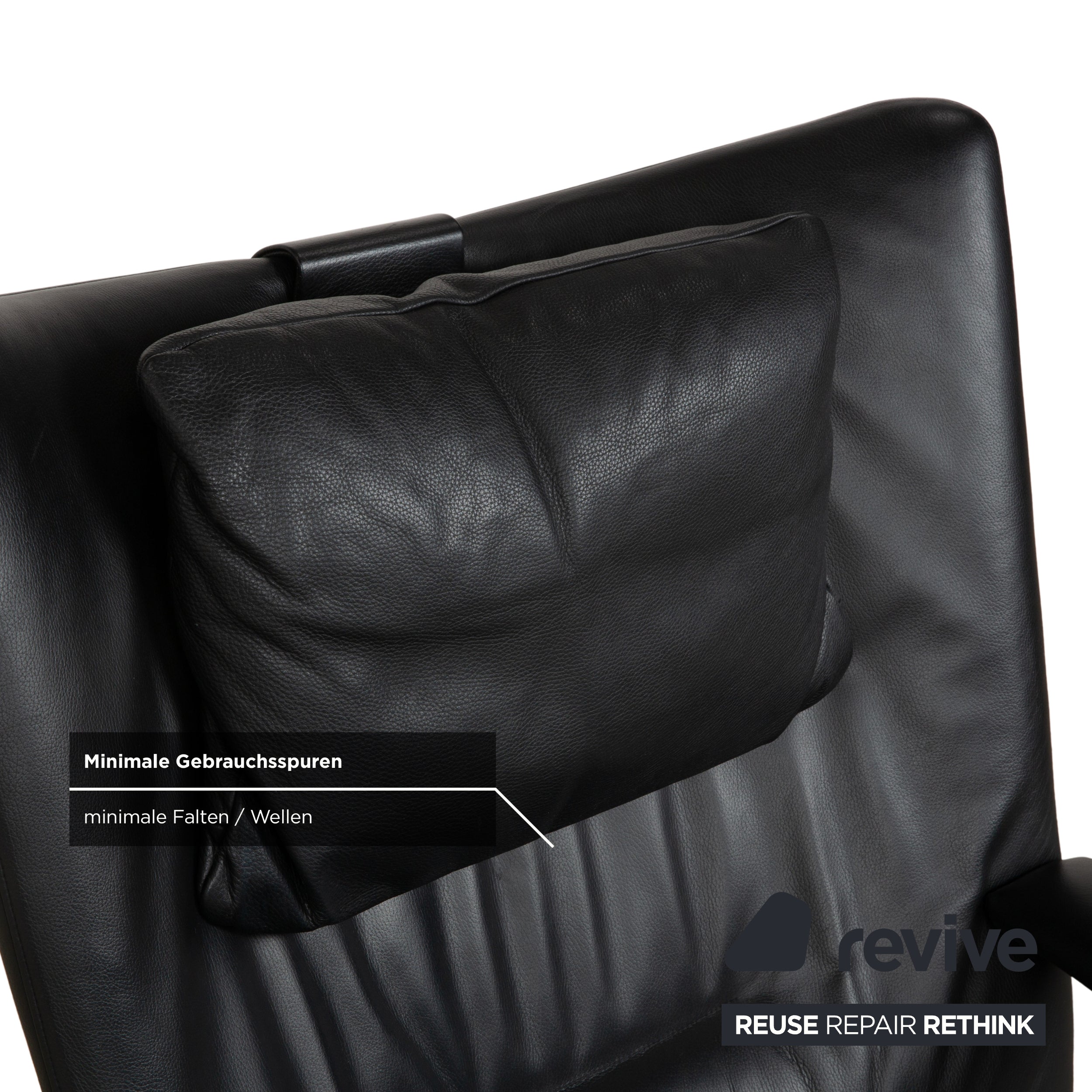 WK Wohnen Spot 698 Leder Sessel Schwarz manuelle Funktion