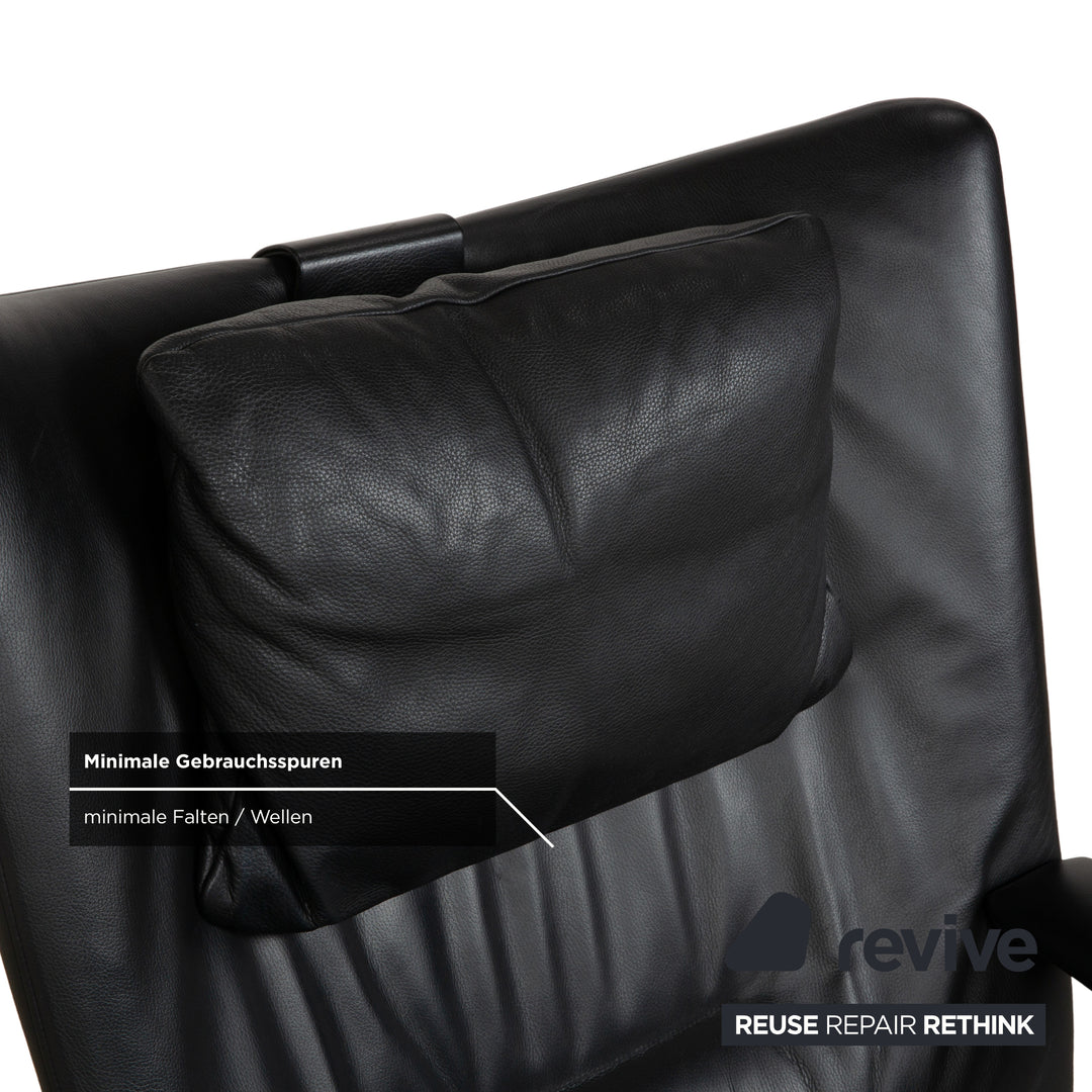 WK Wohnen Spot 698 Leder Sessel Schwarz manuelle Funktion