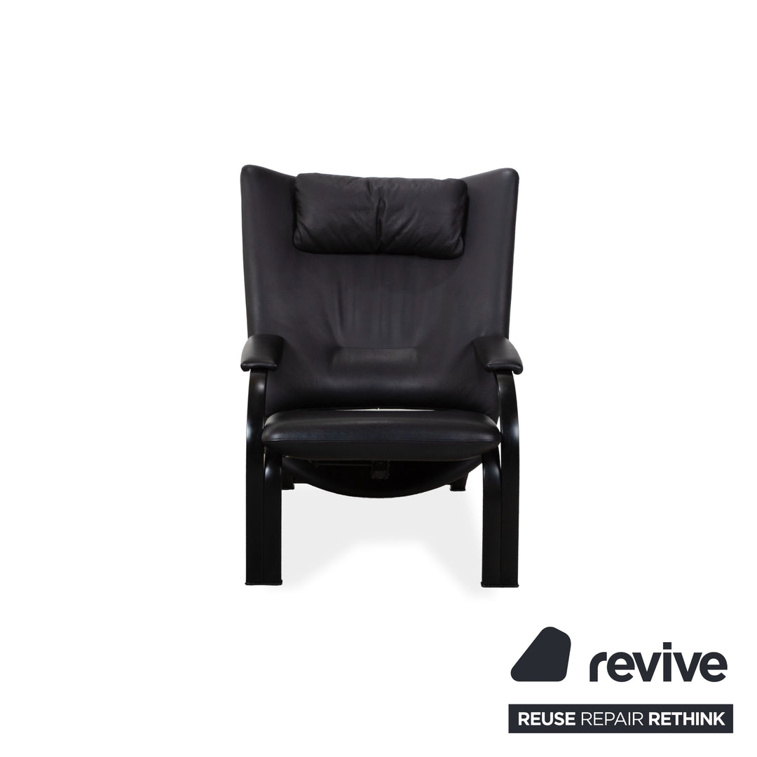 WK Wohnen Spot 698 Leder Sessel Schwarz manuelle Funktion