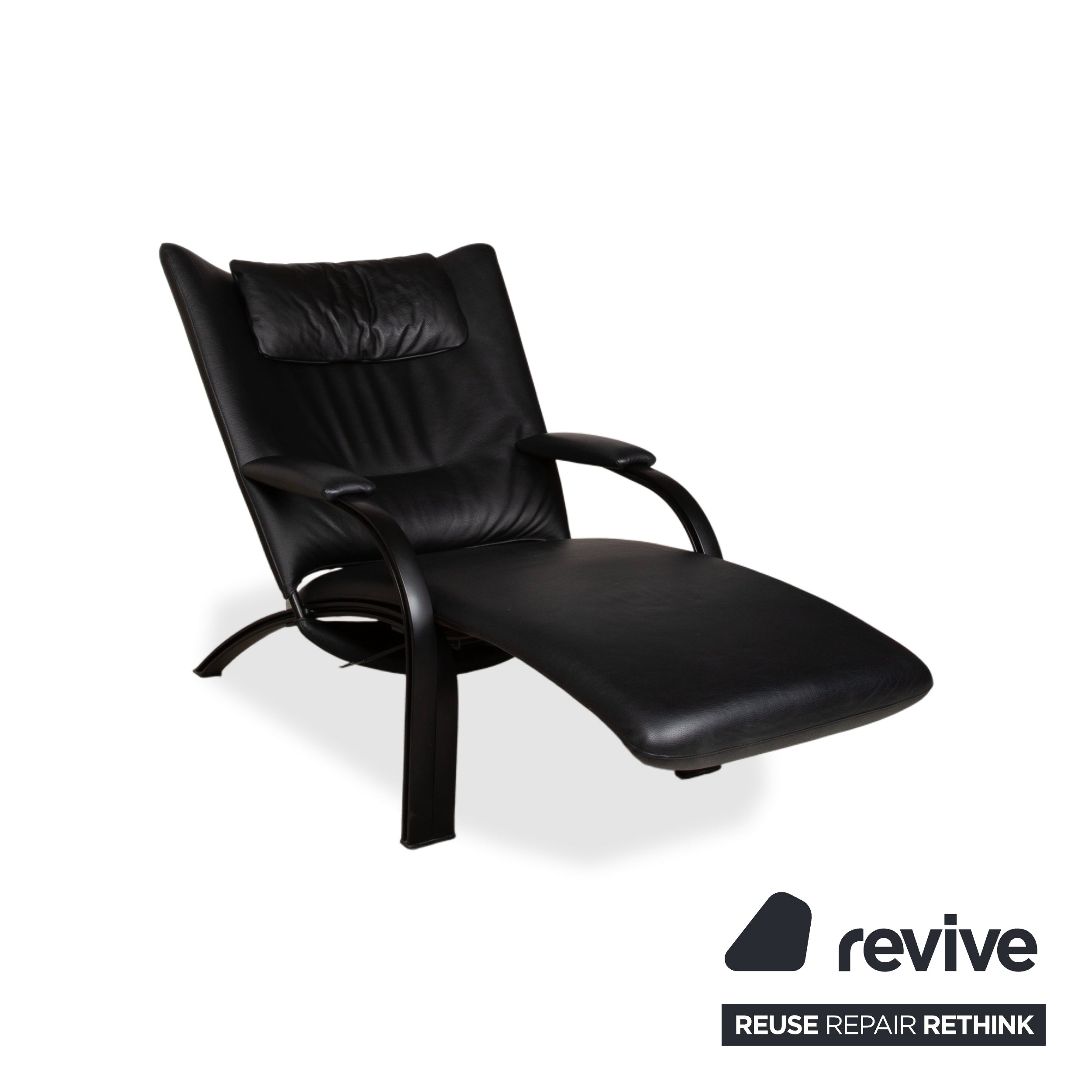 WK Wohnen Spot 698 Leather Armchair Black manual function