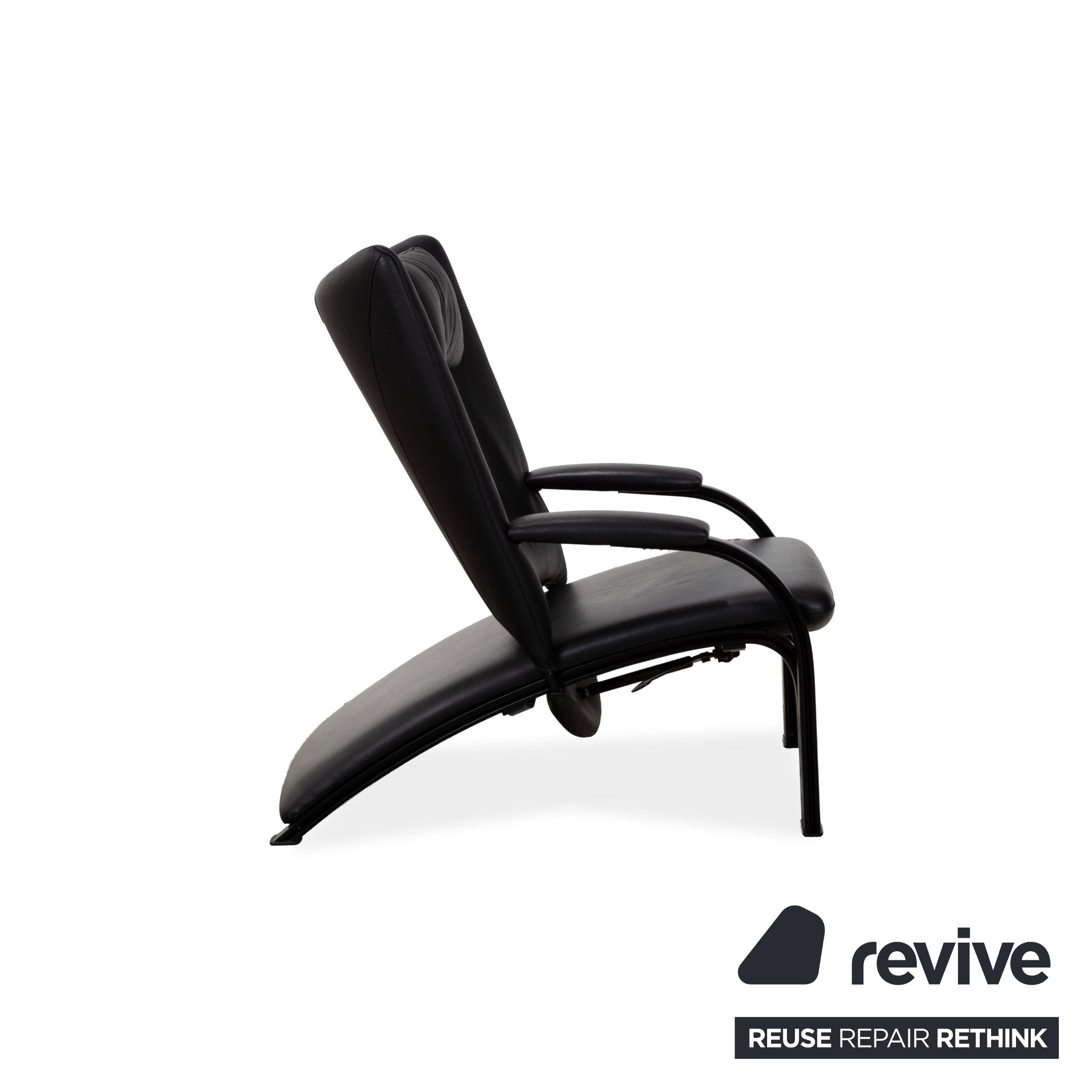 WK Wohnen Spot 698 lederen fauteuil zwart handmatige functie