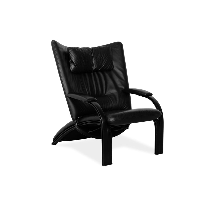 WK Wohnen Spot 698 Leather Armchair Black manual function