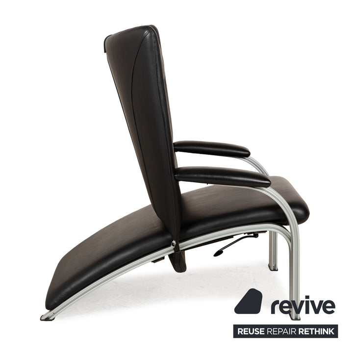 WK Wohnen Spot 698 Leder Sessel Schwarz manuelle Funktion