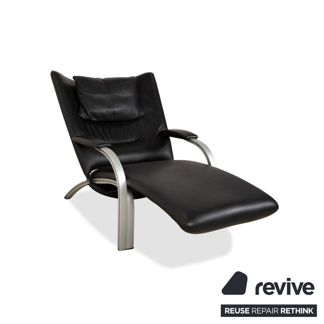 WK Wohnen Spot 698 Leder Sessel Schwarz manuelle Funktion