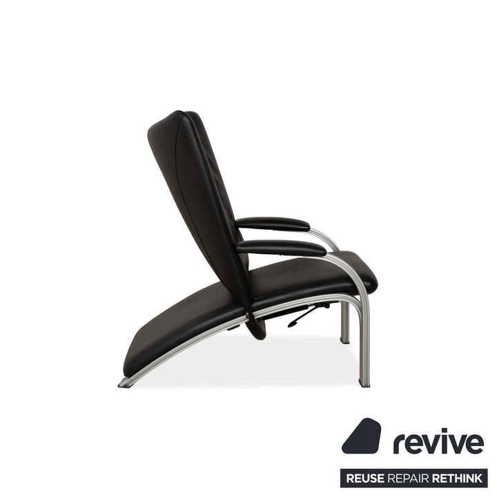 WK Wohnen Spot 698 Leder Sessel Schwarz manuelle Funktion
