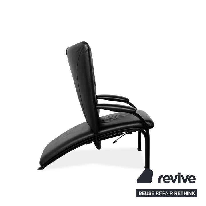 WK Wohnen Spot 698 Leather Armchair Black manual function