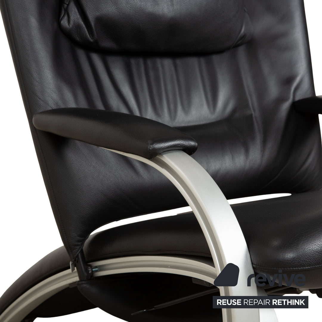 WK Wohnen Spot 698 Leder Sessel Schwarz manuelle Funktion