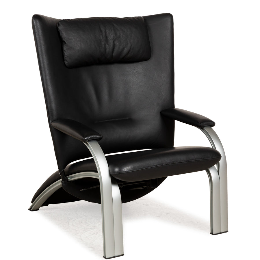 WK Wohnen Spot 698 Leder Sessel Schwarz manuelle Funktion