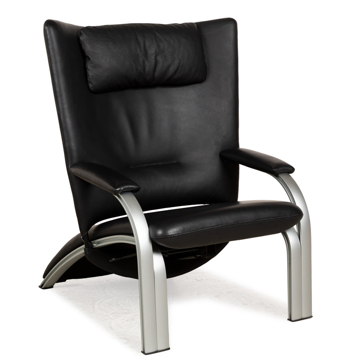WK Wohnen Spot 698 Leder Sessel Schwarz manuelle Funktion