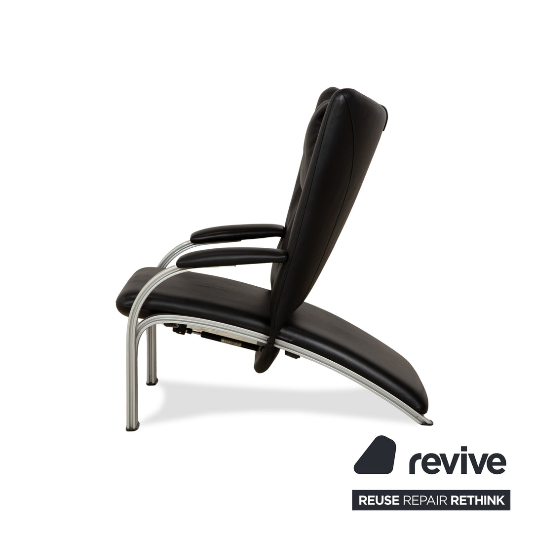 WK Wohnen Spot 698 Leder Sessel Schwarz manuelle Funktion
