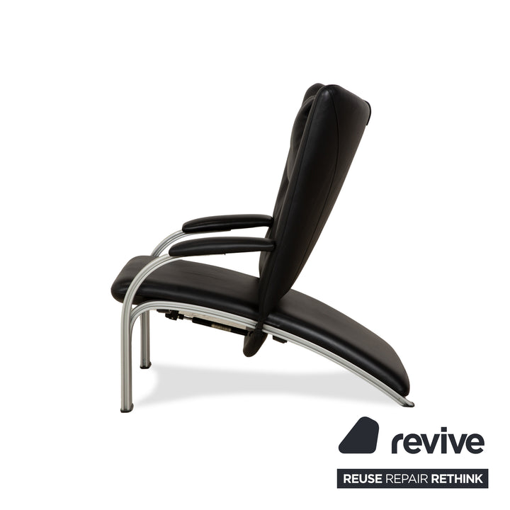 WK Wohnen Spot 698 Leder Sessel Schwarz manuelle Funktion