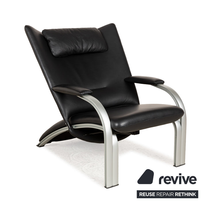 WK Wohnen Spot 698 Leder Sessel Schwarz manuelle Funktion