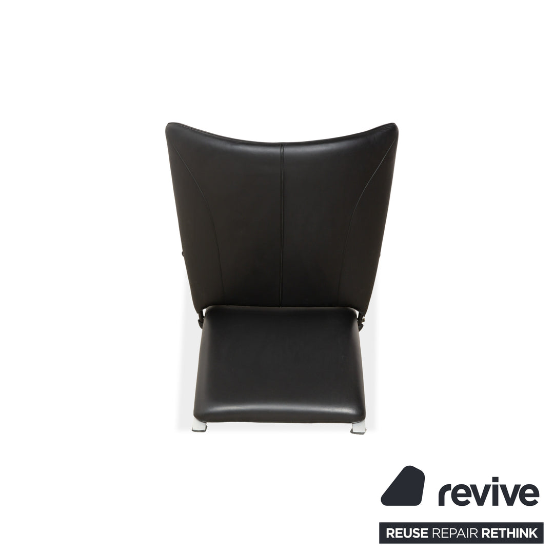 WK Wohnen Spot 698 Leder Sessel Schwarz manuelle Funktion