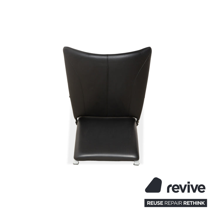 WK Wohnen Spot 698 Leder Sessel Schwarz manuelle Funktion