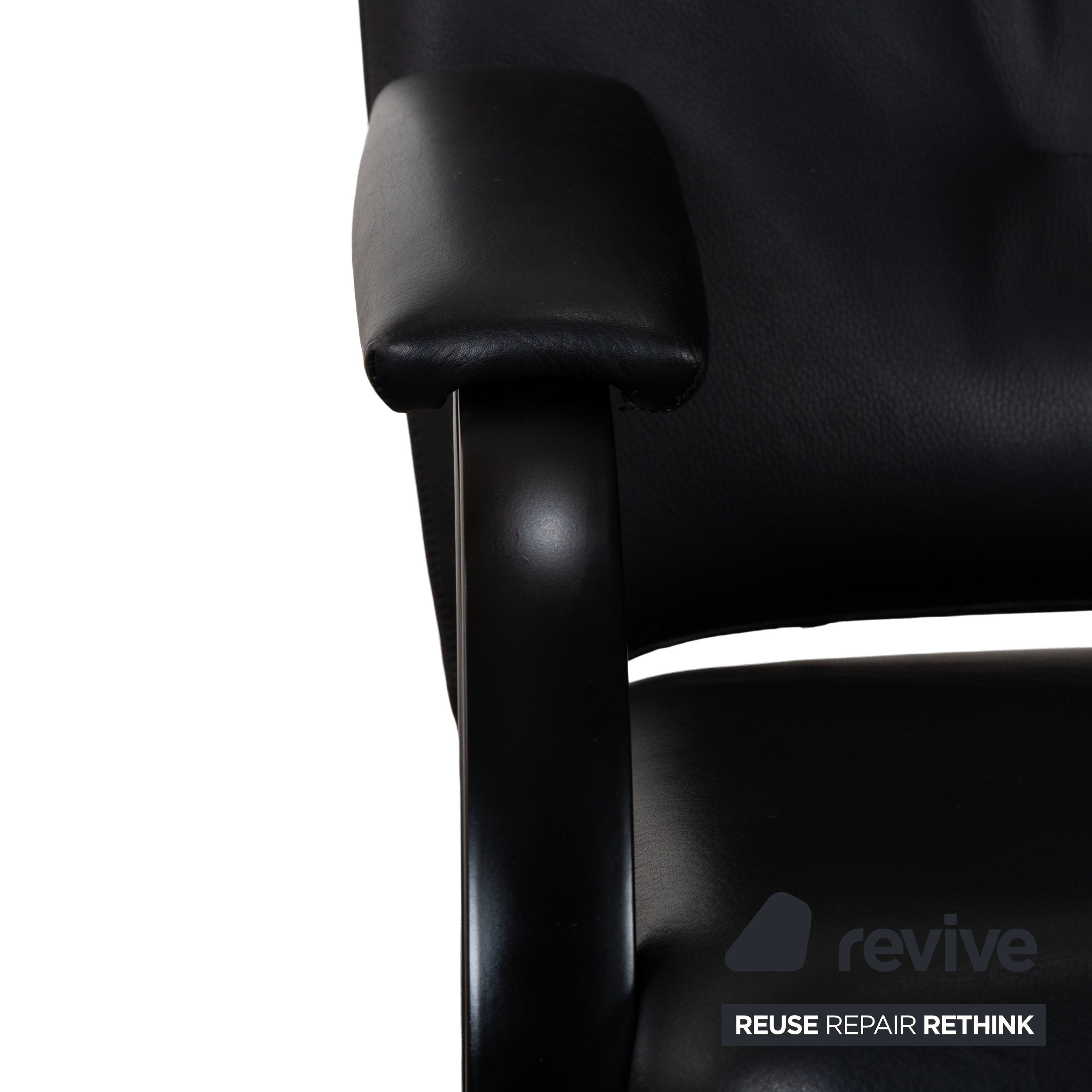 WK Wohnen Spot 698 lederen fauteuil zwart handmatige functie