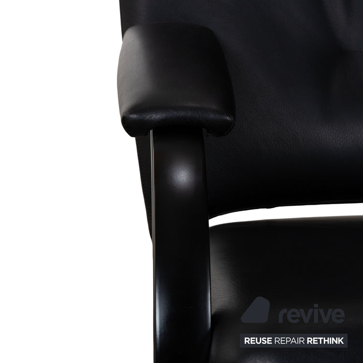 WK Wohnen Spot 698 Leder Sessel Schwarz manuelle Funktion