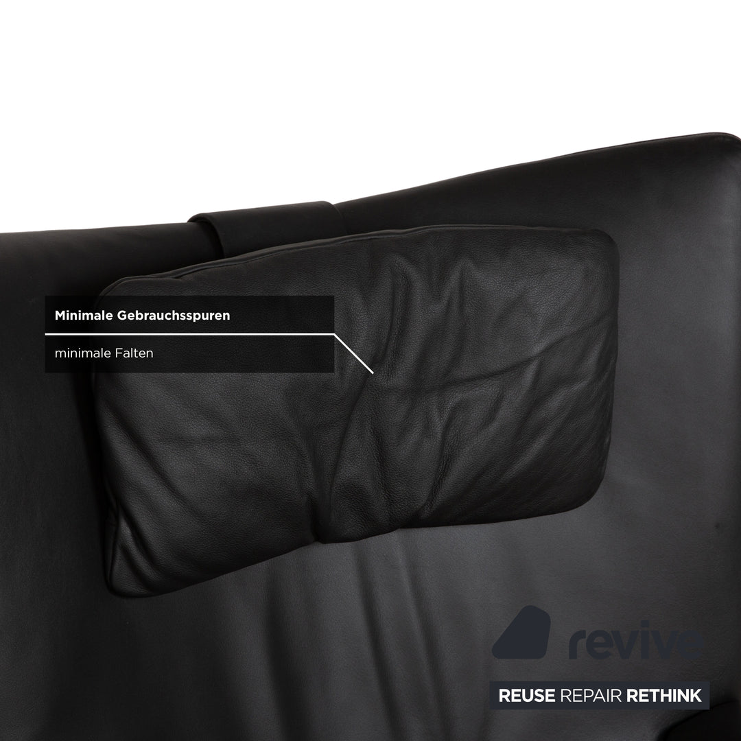 WK Wohnen Spot 698 Leder Sessel Schwarz manuelle Funktion