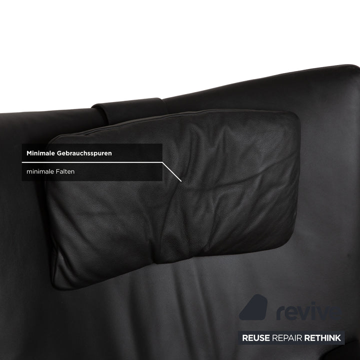 WK Wohnen Spot 698 Leder Sessel Schwarz manuelle Funktion