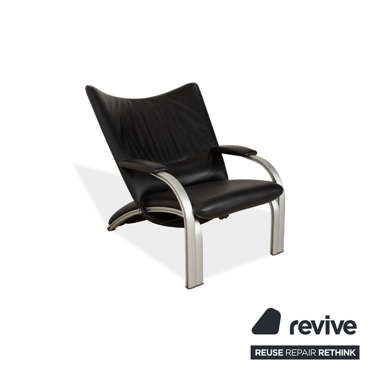WK Wohnen Spot 698 Leder Sessel Schwarz manuelle Funktion