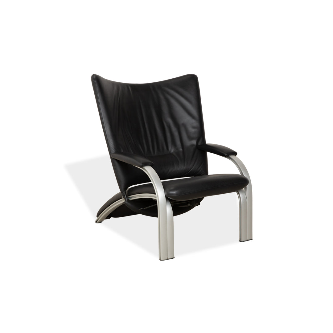 WK Wohnen Spot 698 Leder Sessel Schwarz manuelle Funktion