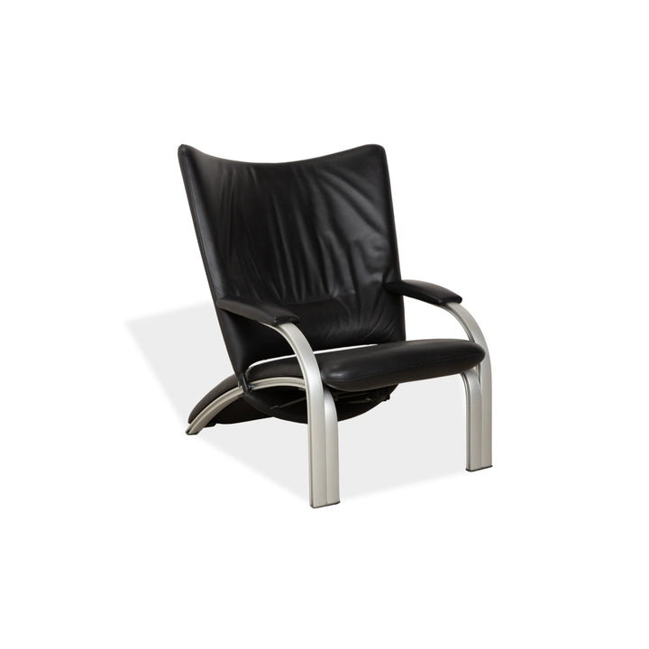 WK Wohnen Spot 698 Leder Sessel Schwarz manuelle Funktion