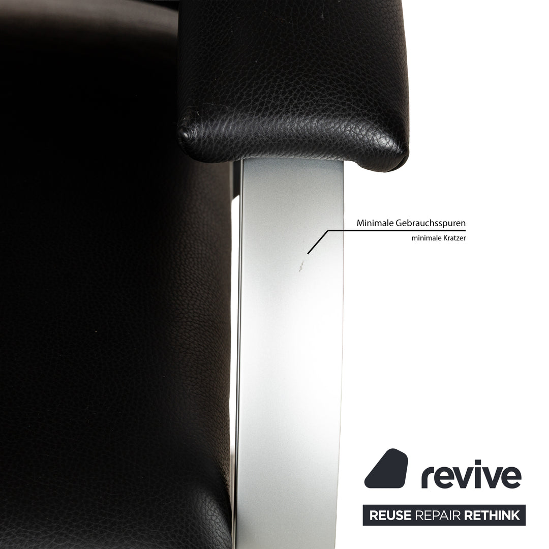 WK Wohnen Spot 698 Fauteuil en cuir Noir fonction manuelle
