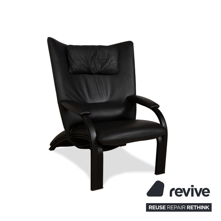 WK Wohnen Spot 698 Leder Sessel Schwarz manuelle Funktion