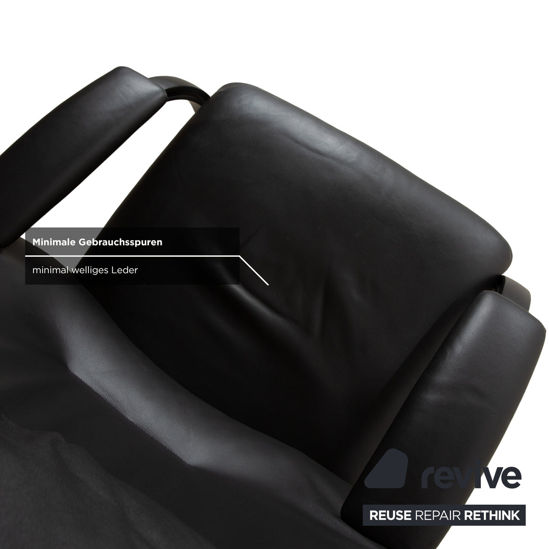 WK Wohnen Spot 698 Leder Sessel Schwarz manuelle Funktion