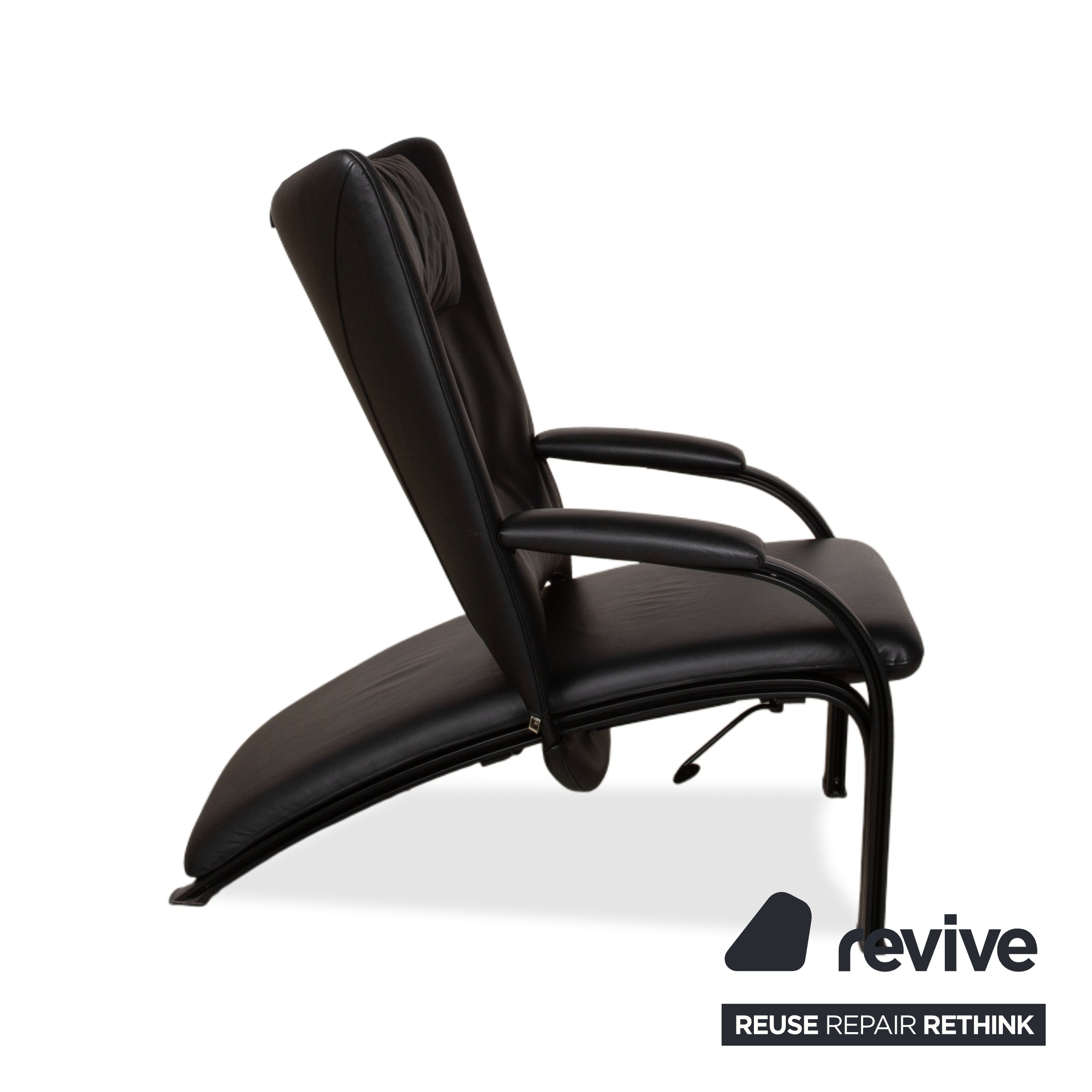WK Wohnen Spot 698 Leather Armchair Black manual function