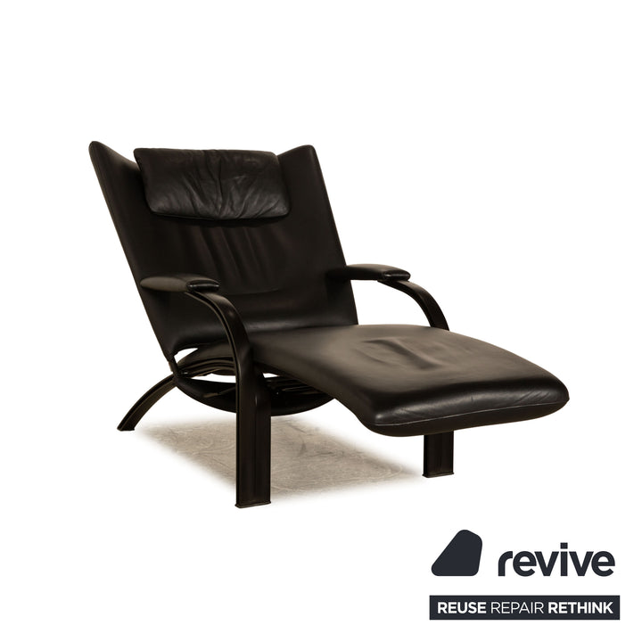 WK Wohnen Spot 698 leather armchair black manual function relaxation function