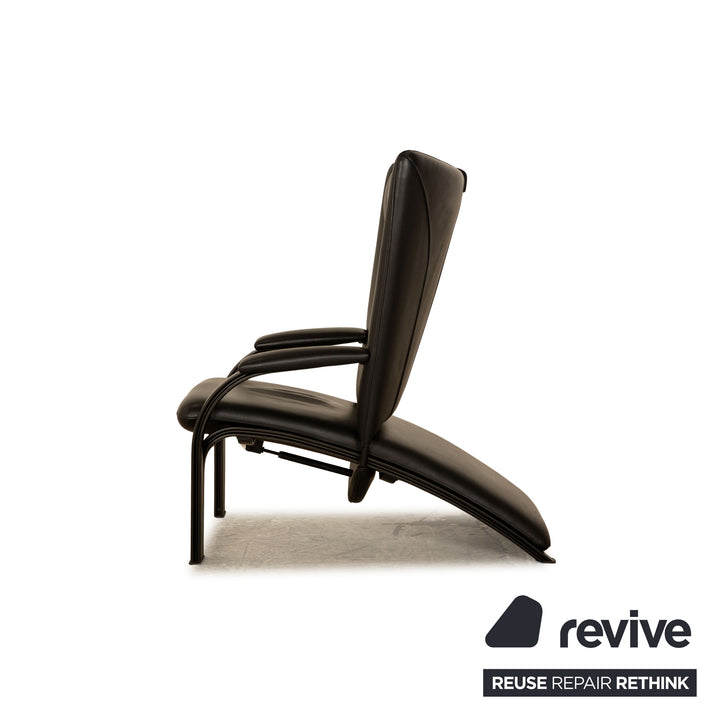 WK Wohnen Spot 698 leather armchair black manual function relaxation function