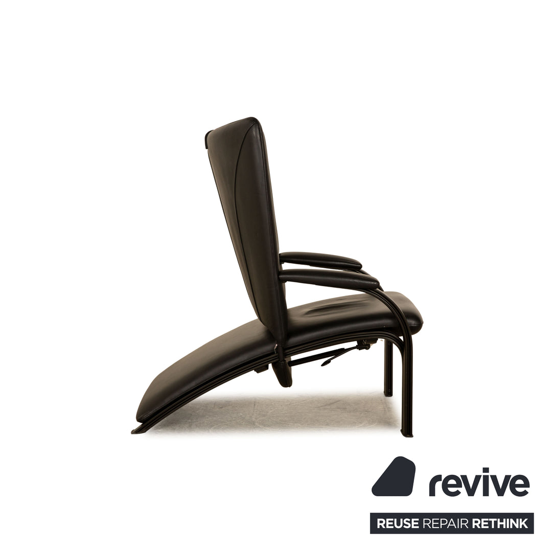 WK Wohnen Spot 698 leather armchair black manual function relaxation function