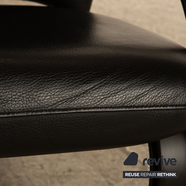 WK Wohnen Spot 698 leather armchair black manual function relaxation function