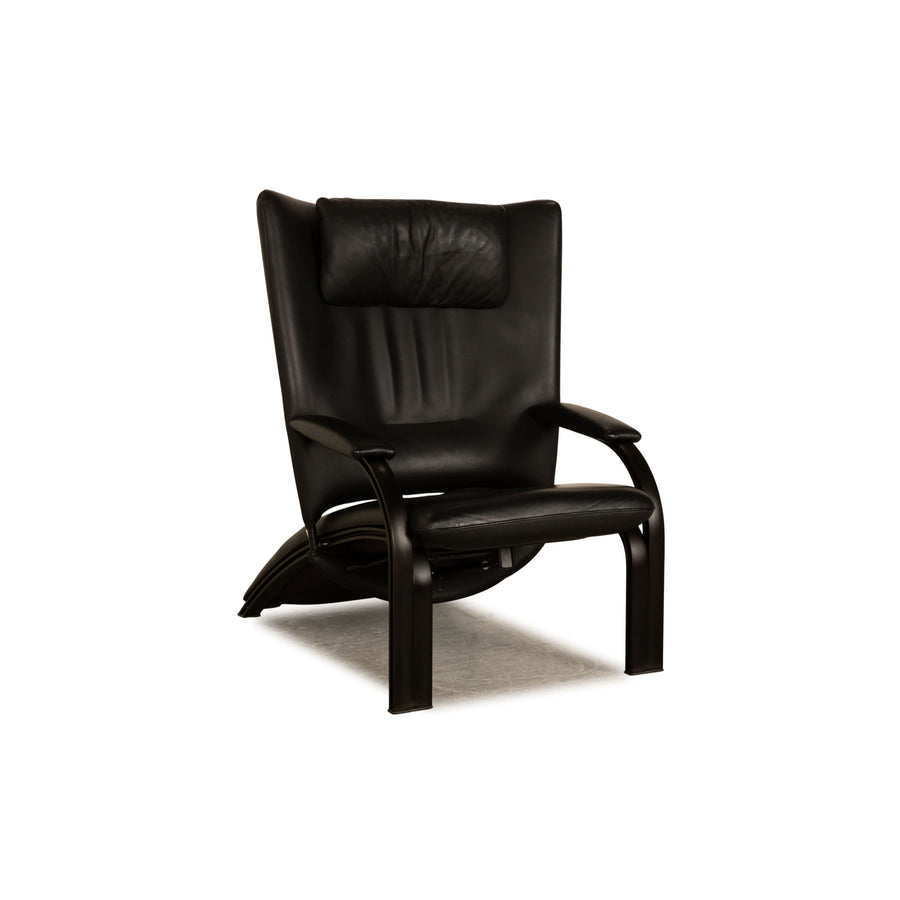 WK Wohnen Spot 698 leather armchair black manual function relaxation function