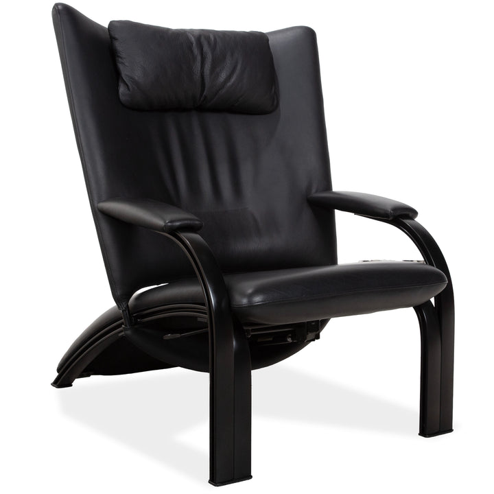 WK Wohnen Spot 698 Leder Sessel Schwarz manuelle Funktion