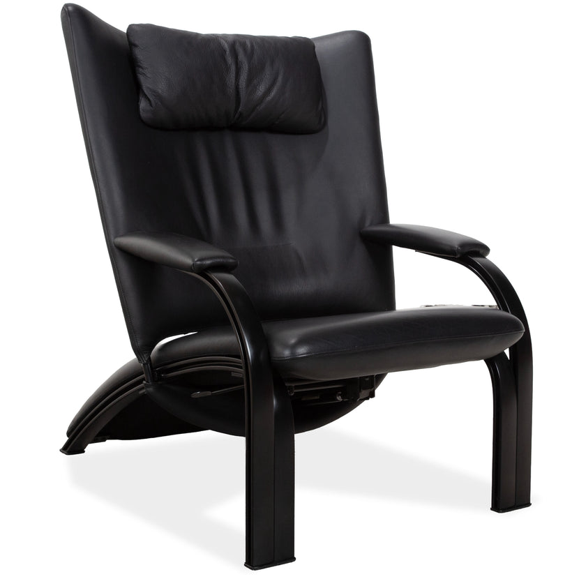 WK Wohnen Spot 698 lederen fauteuil zwart handmatige functie