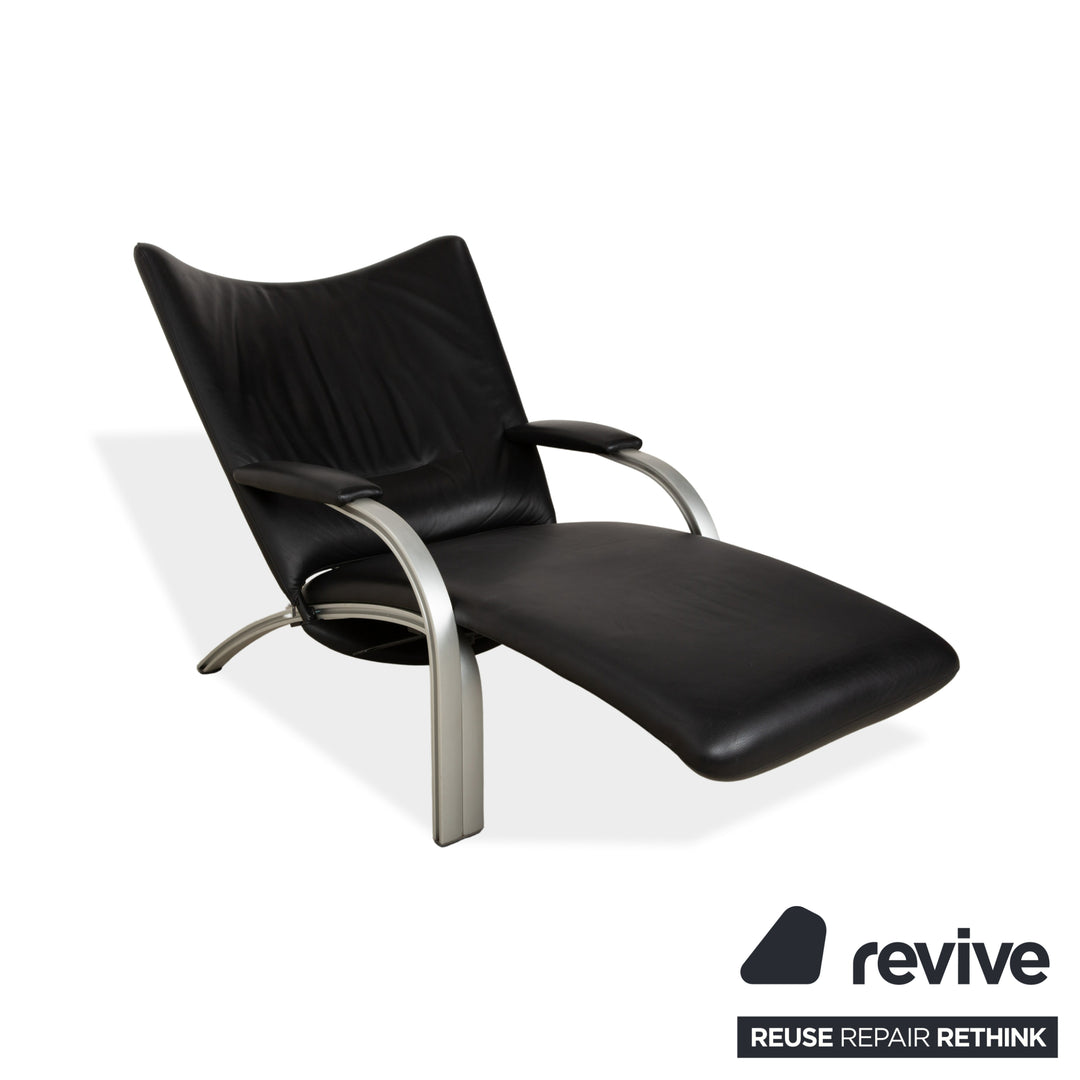 WK Wohnen Spot 698 Leder Sessel Schwarz manuelle Funktion