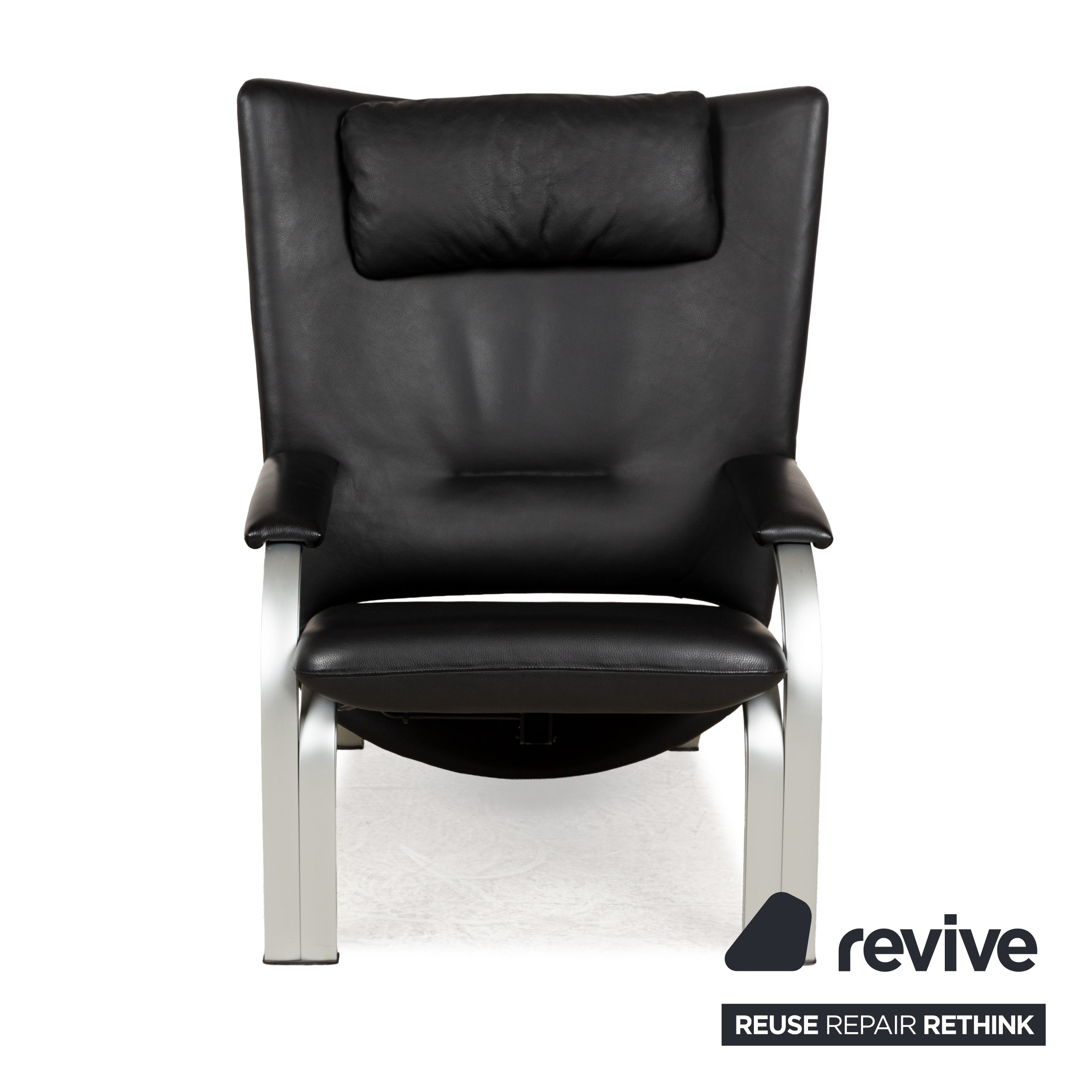 WK Wohnen Spot 698 Leder Sessel Schwarz manuelle Funktion