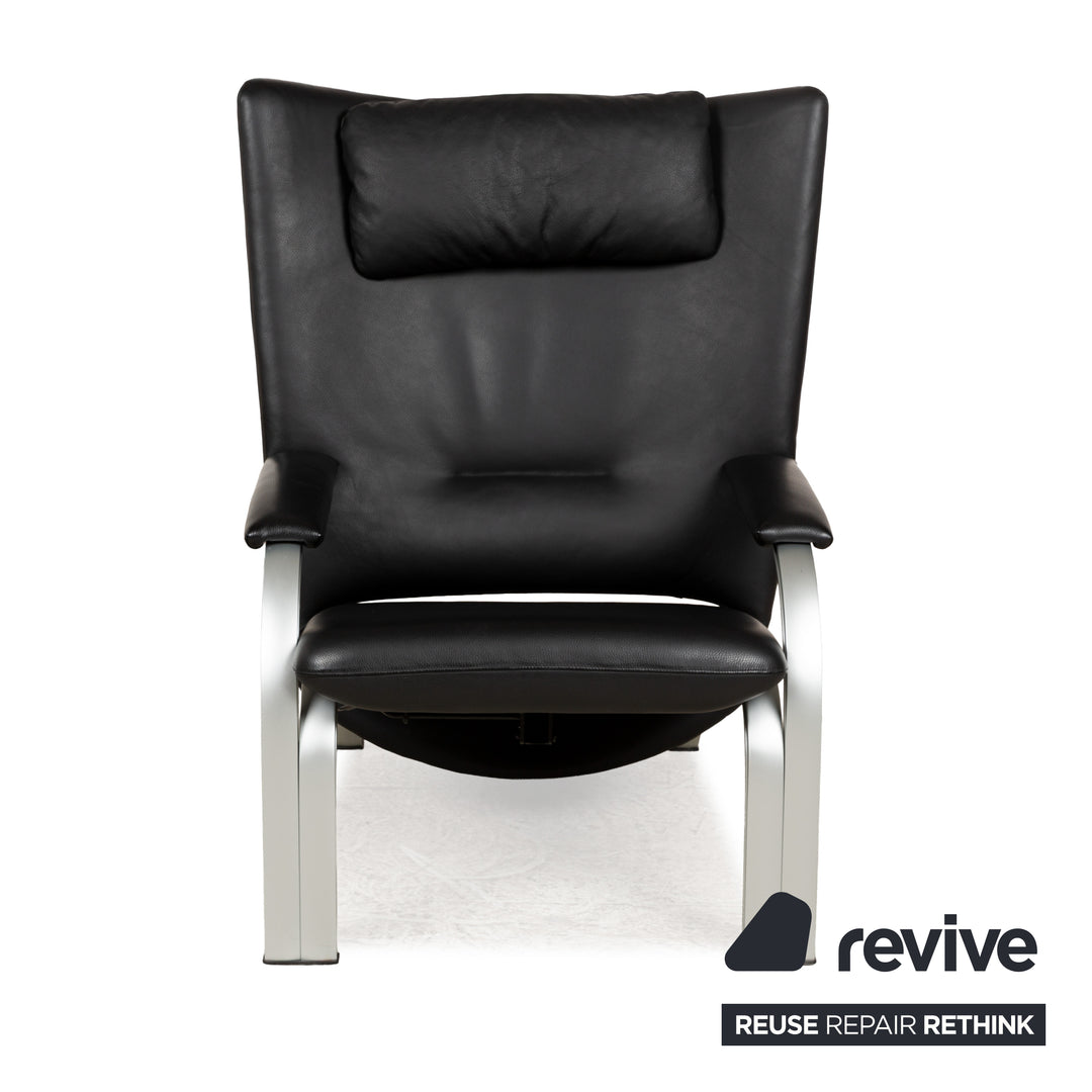 WK Wohnen Spot 698 Leder Sessel Schwarz manuelle Funktion
