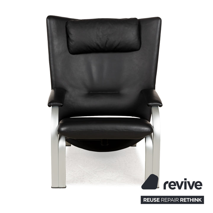 WK Wohnen Spot 698 Leder Sessel Schwarz manuelle Funktion