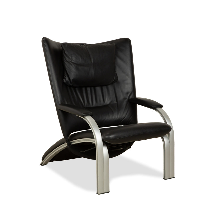 WK Wohnen Spot 698 Leder Sessel Schwarz manuelle Funktion