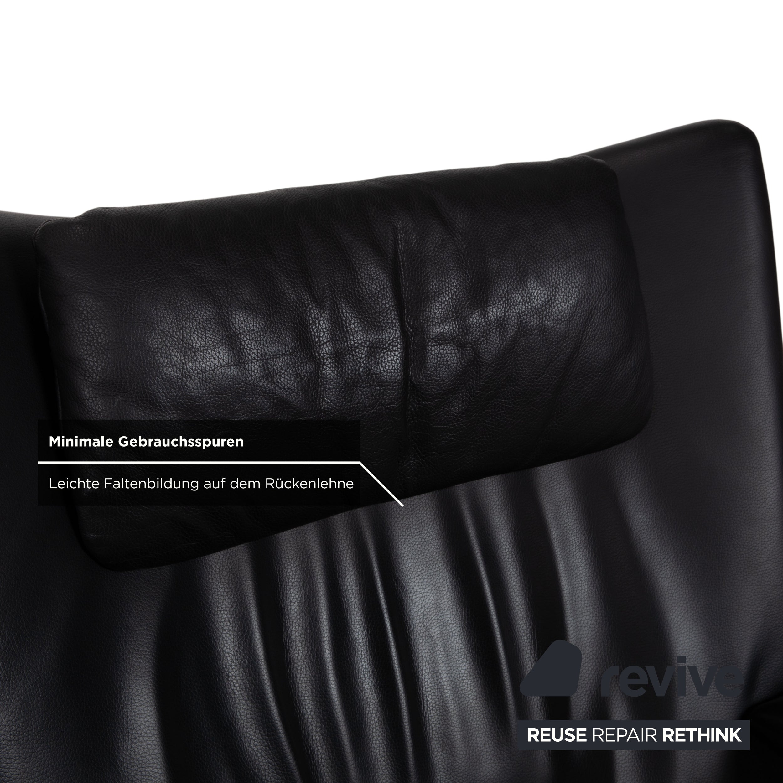 WK Wohnen Spot 698 Leder Sessel Schwarz manuelle Funktion Sofa Couch