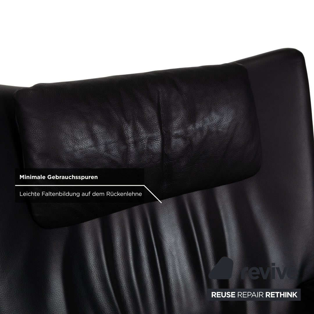 WK Wohnen Spot 698 Leder Sessel Schwarz manuelle Funktion Sofa Couch