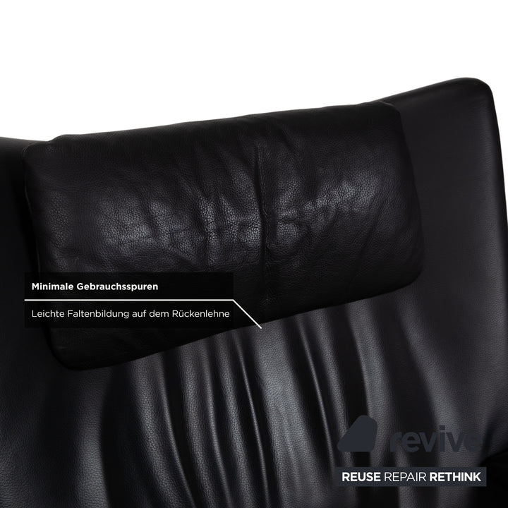 WK Wohnen Spot 698 Leder Sessel Schwarz manuelle Funktion Sofa Couch