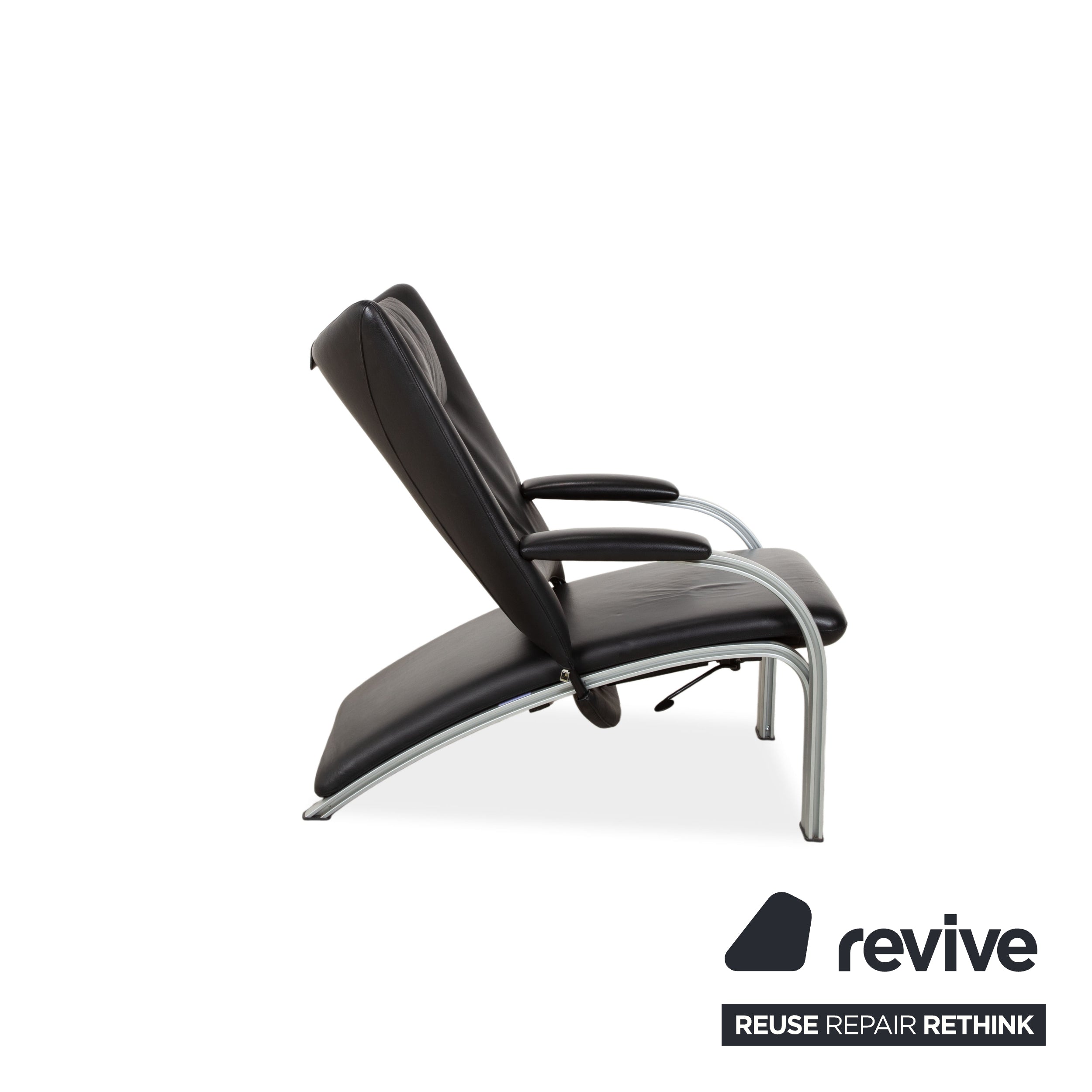 WK Wohnen Spot 698 Leder Sessel Schwarz manuelle Funktion Sofa Couch