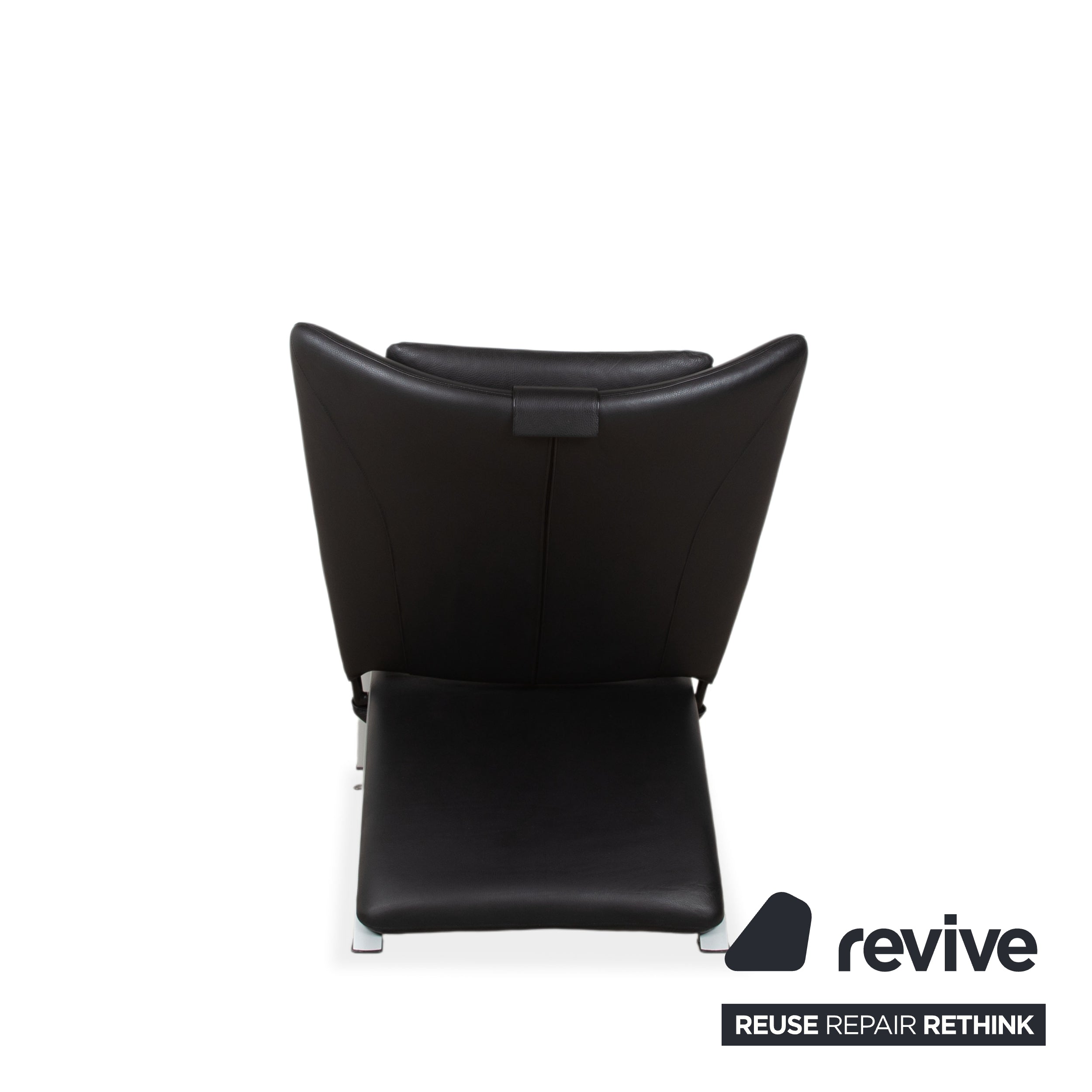 WK Wohnen Spot 698 Leder Sessel Schwarz manuelle Funktion Sofa Couch