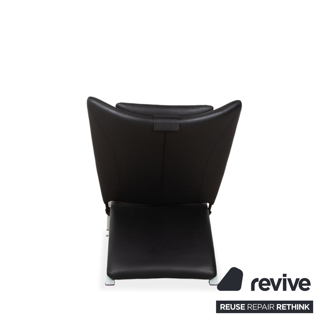 WK Wohnen Spot 698 Leder Sessel Schwarz manuelle Funktion Sofa Couch